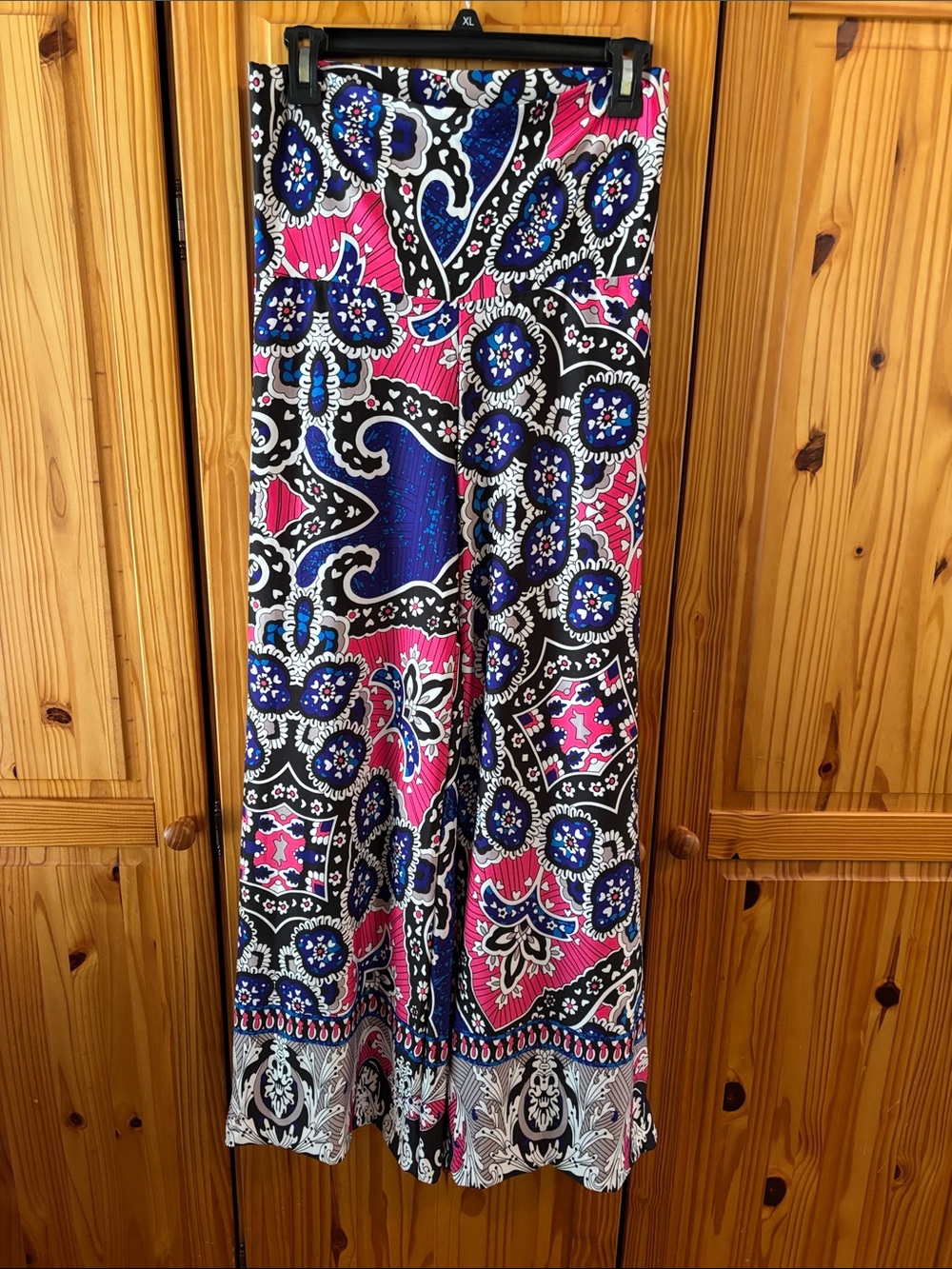 White Mark Pink, Blue & Black Wide Leg Pants FUN for 80’s theme party!
